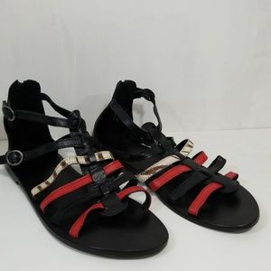 Diba leather sandal red black zebra 8.5